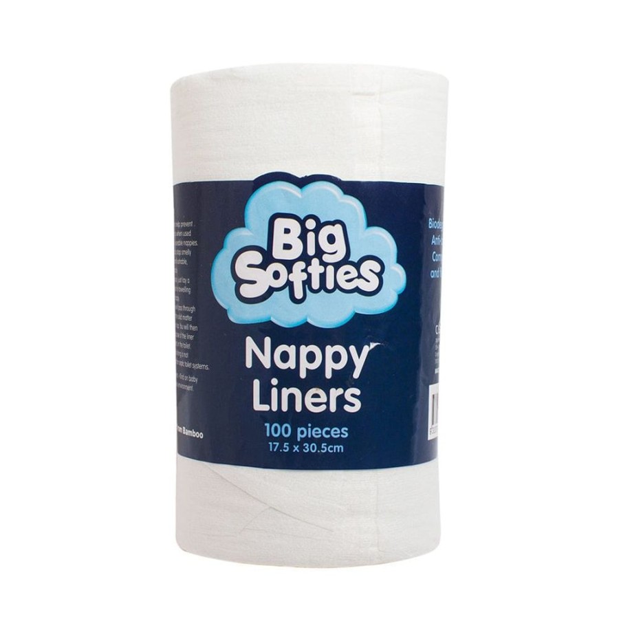 Shop Other Categories Big Softies Baby Nappies | Big Softies Bamboo Nappy Liners Pack Of 100 White