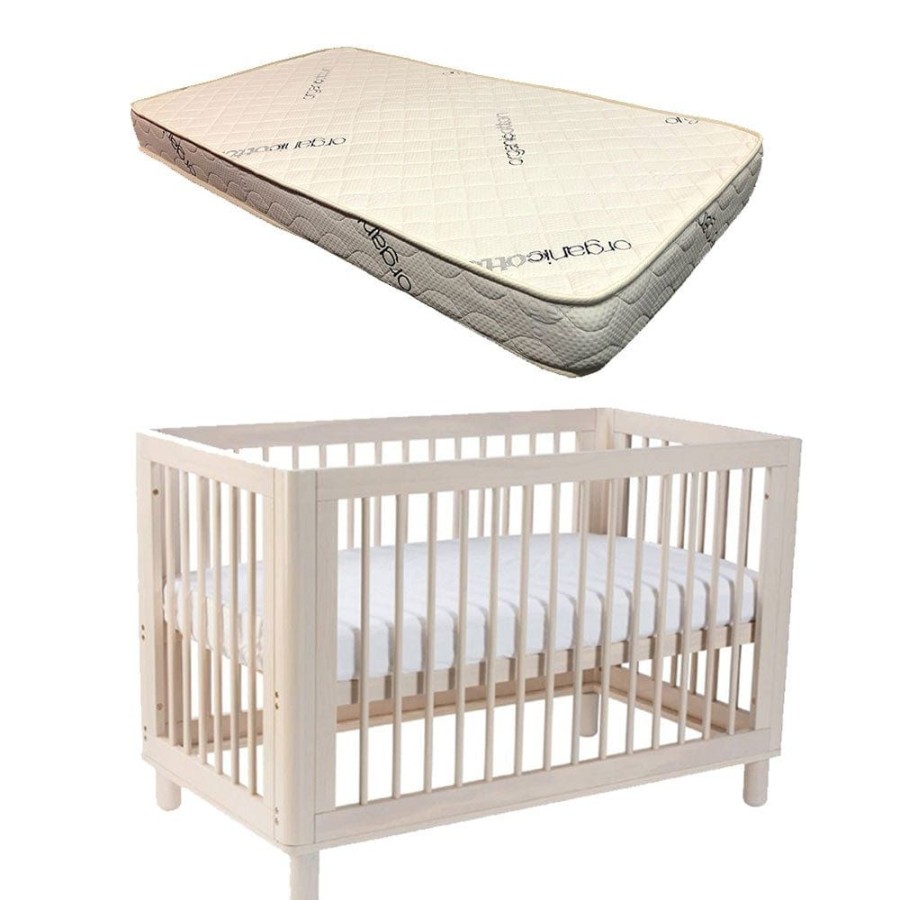 Nursery Furniture Cocoon | Cocoon Allure Cot With Micro Pocket Organic Mattress Natural Wash