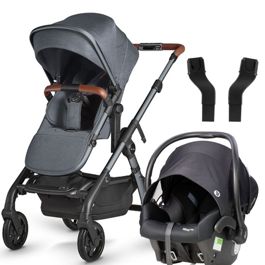 Prams & Strollers Silver Cross | Silver Cross Wave Travel System Pram Mico Plus Isofix + Free Footmuff Valued At $299 Lunar