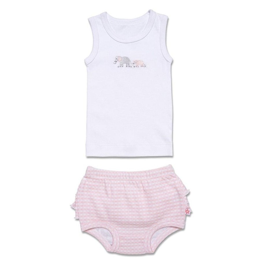 Shop Other Categories Marquise Baby Clothing & Gifts | Marquise Singlet And Frilled Bloomer Set 0 Elephant