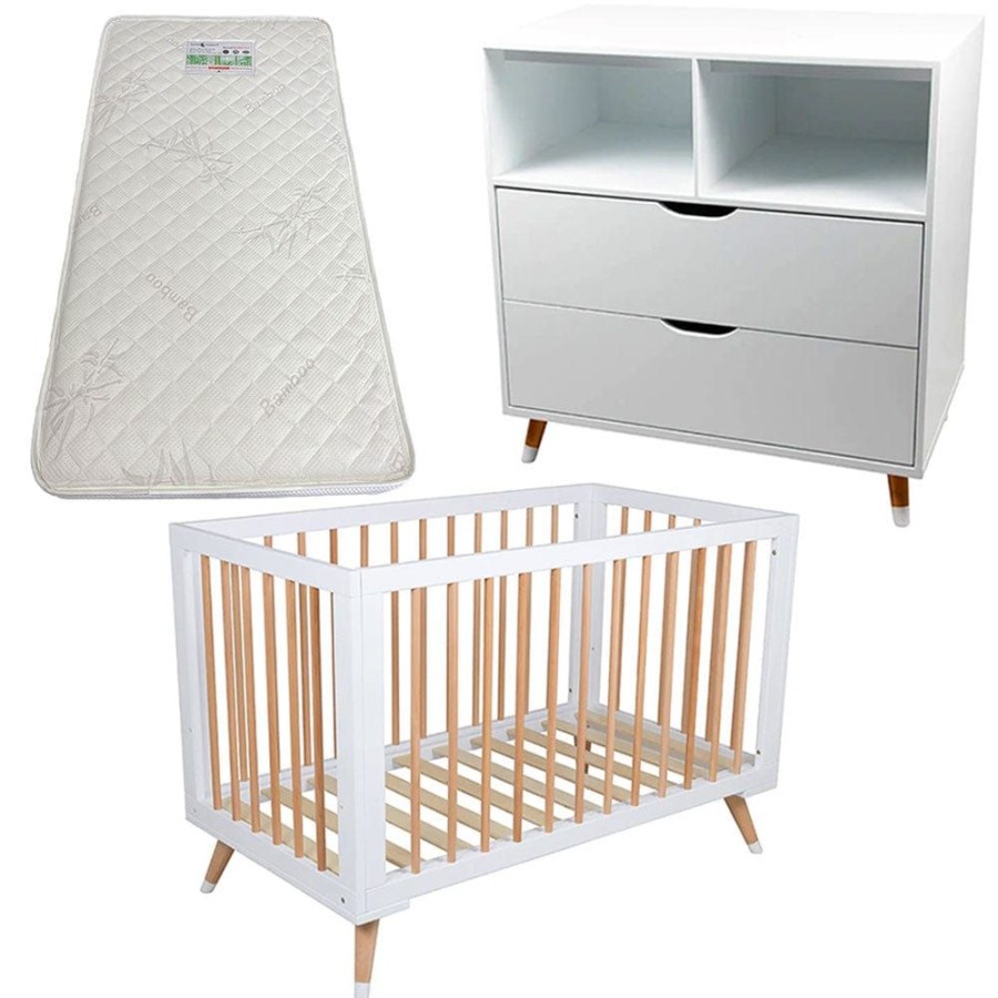 Nursery Furniture Bebe Care | Bebe Care Zuri Cot, Mattress & Chest Of Drawers Baby Nursery Package