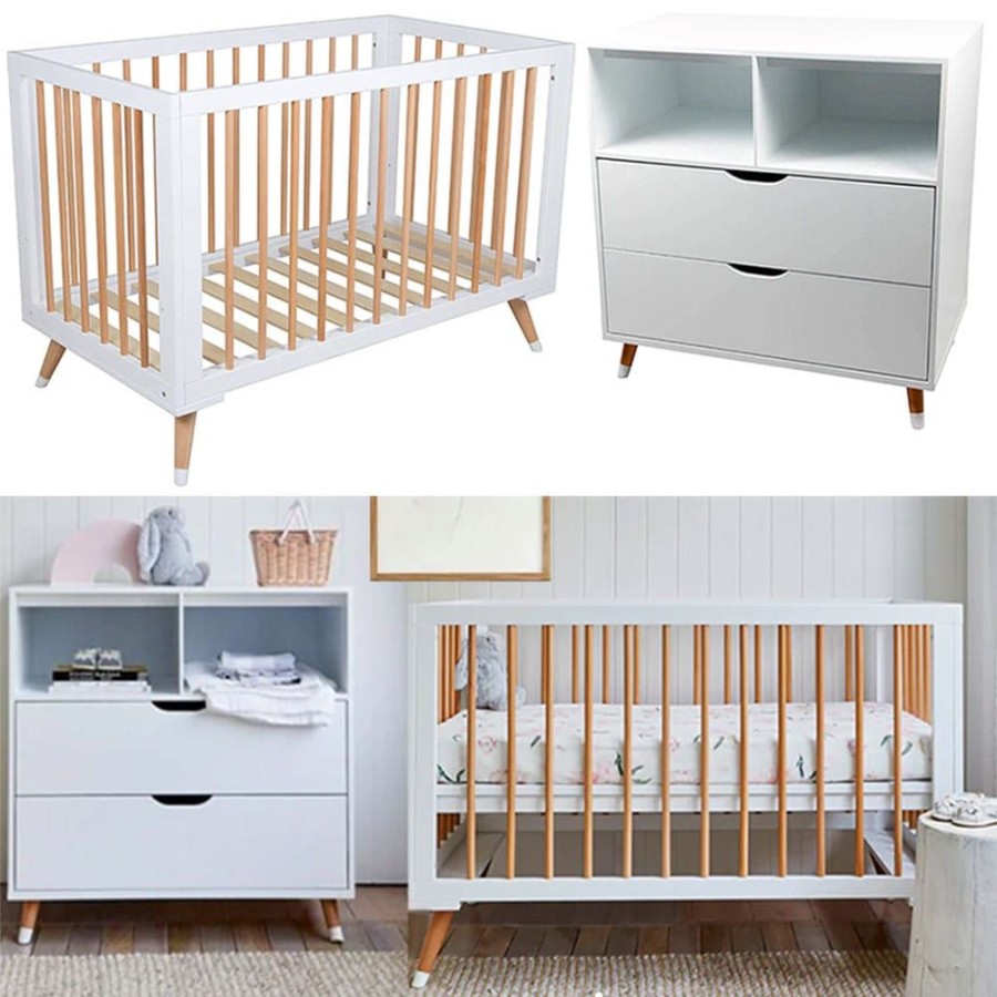 Nursery Furniture Bebe Care | Bebe Care Zuri Cot, Mattress & Chest Of Drawers Baby Nursery Package