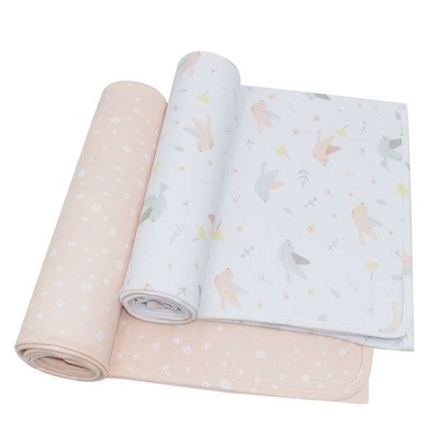 Shop Other Categories Living Textiles Swaddles & Baby Wraps | Living Textiles 2-Pack Jersey Wrap - Ava Ava/Blush Floral