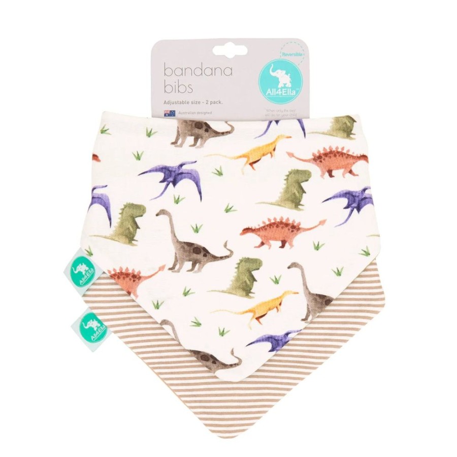 Shop Other Categories All4Ella Feeding Accessories | All4Ella Bandana Bibs 2Pk Dino