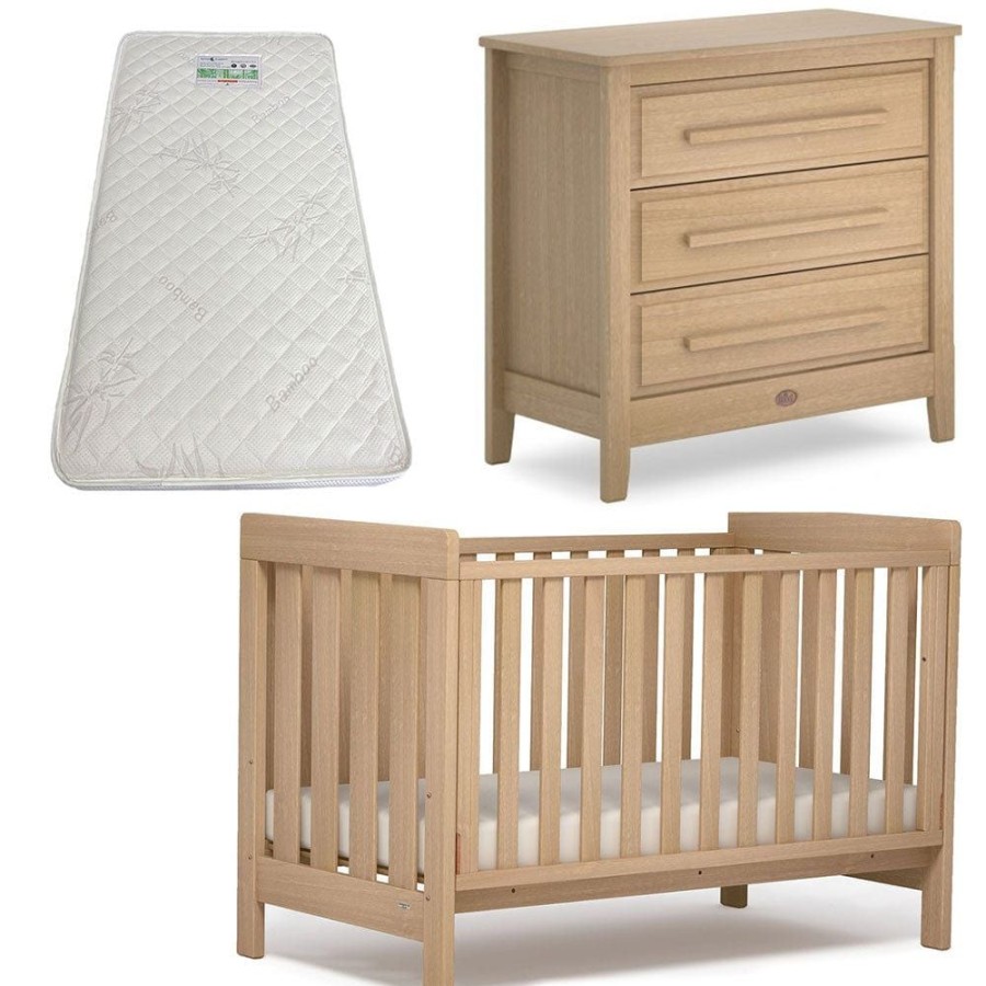 Nursery Furniture Boori | Boori Daintree Cot And Linear Chest Package + Bonnell Bamboo Mattress Almond