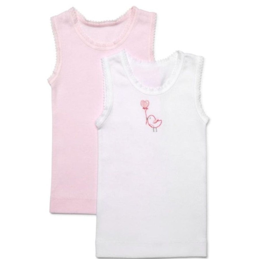 Shop Other Categories Marquise Baby Clothing & Gifts | Marquise 2 Pack Singlet 00 Birdy Pink