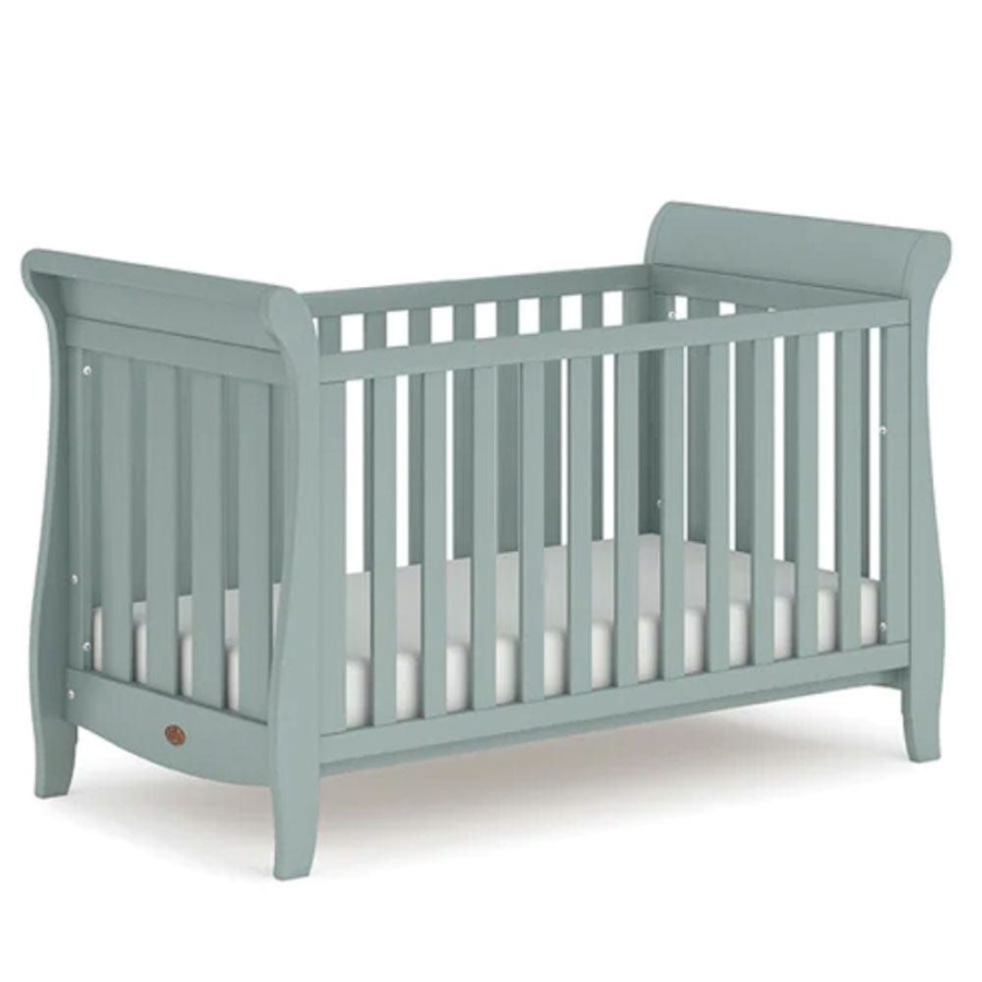 Nursery Furniture Boori | Boori Sleigh Elite Cot, Linear Chest Blueberry And Almond + Bonnell Bamboo Mattress Package Blueberrry