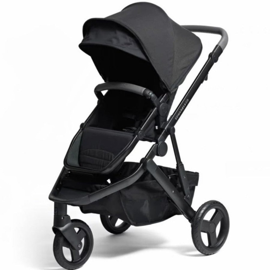 Prams & Strollers Edwards and Co | Edwards & Co Oscar M2 Pram ( ) + Bassinet With Free Stroller Board Valued At $199 Black Luxe