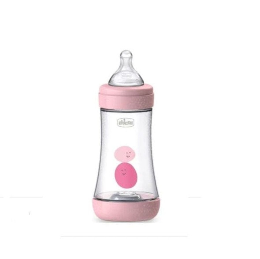 Shop Other Categories Chicco Newborn Feeding | Chicco Perfect5 Bottle Medium Flow 240Ml 2M+ Pink