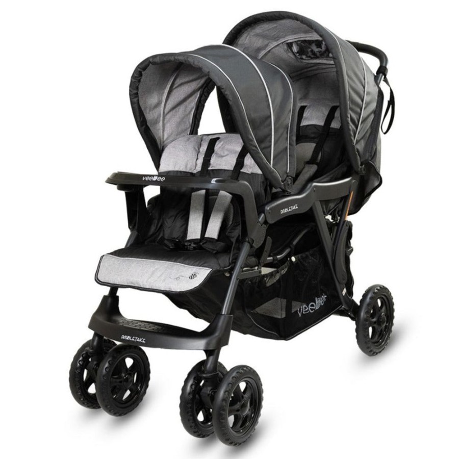 Prams & Strollers VeeBee | Veebee Doubletake Tandem Pram Salt & Pepper V22