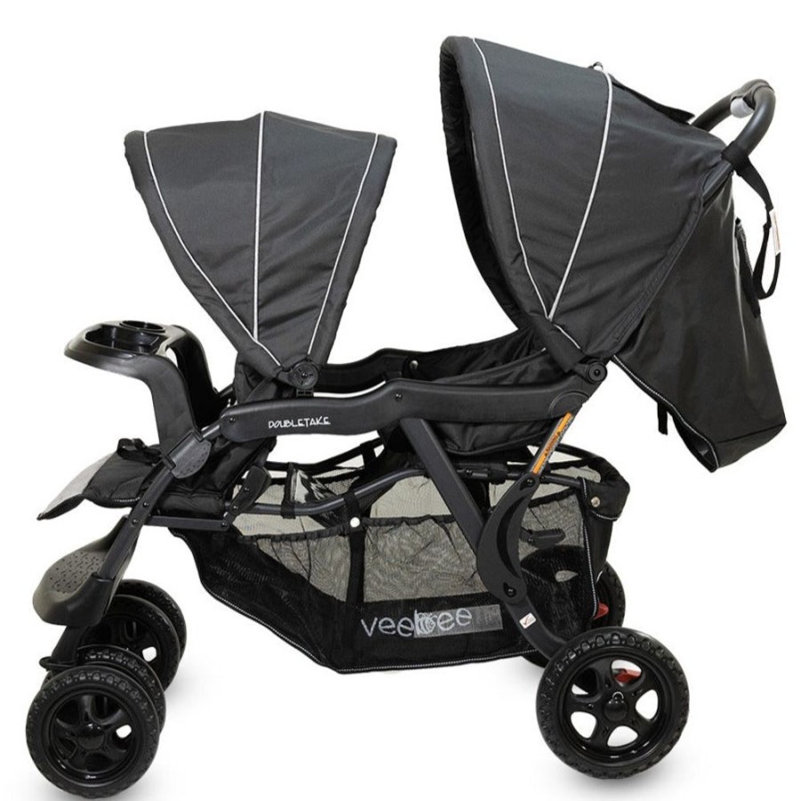 Prams & Strollers VeeBee | Veebee Doubletake Tandem Pram Salt & Pepper V22