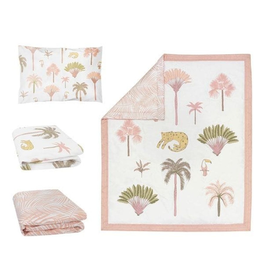 Shop Other Categories Living Textiles Bassinet & Cot Blankets | Living Textiles 4 Piece Nursery Set Tropical