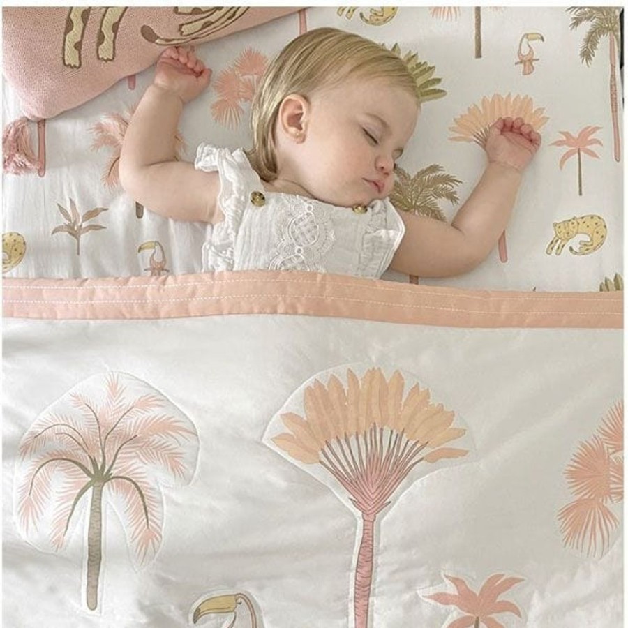 Shop Other Categories Living Textiles Bassinet & Cot Blankets | Living Textiles 4 Piece Nursery Set Tropical