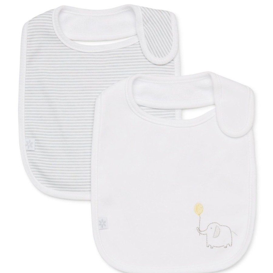 Shop Other Categories Marquise Feeding Accessories | Marquise 2 Pack Bibs One Sizw Elephant White