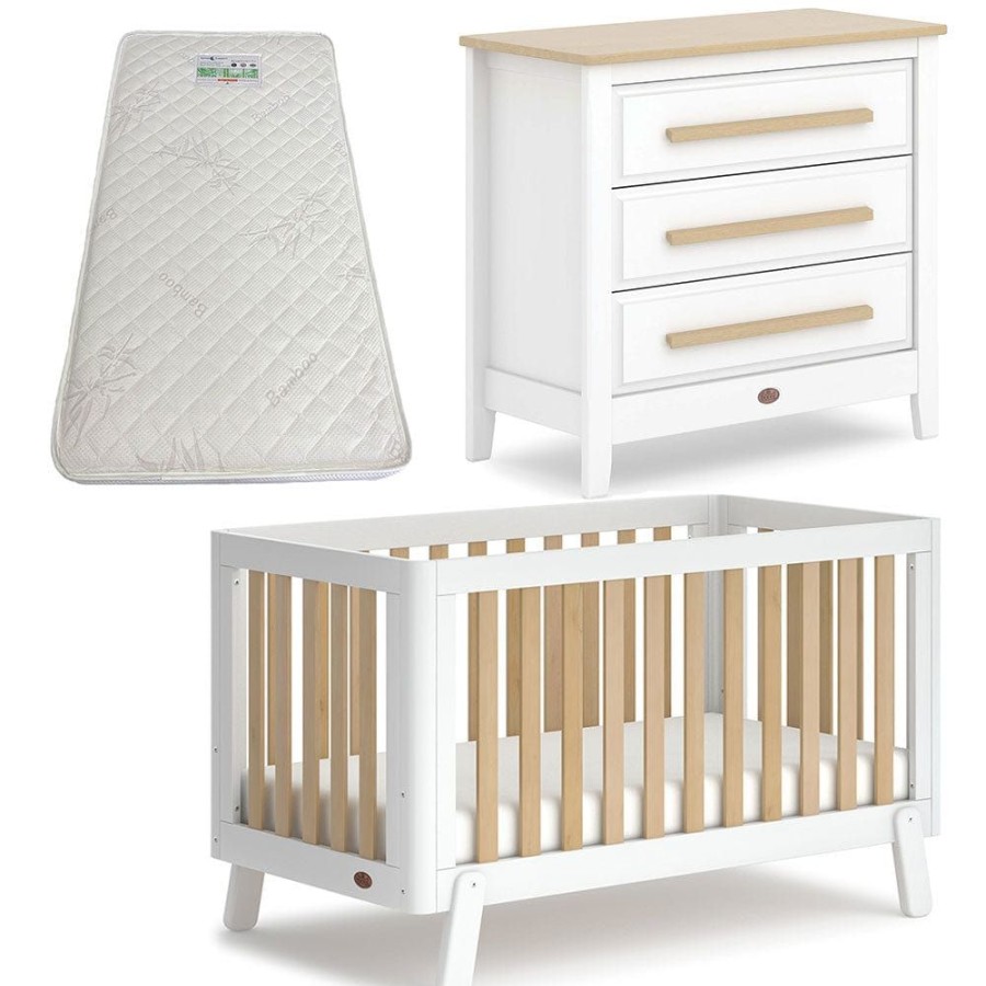 Nursery Furniture Boori | Boori Turin (Fullsize) Cot And Linear Chest Package Barley And Almond + Bonnell Bamboo Mattress Barley/Almond