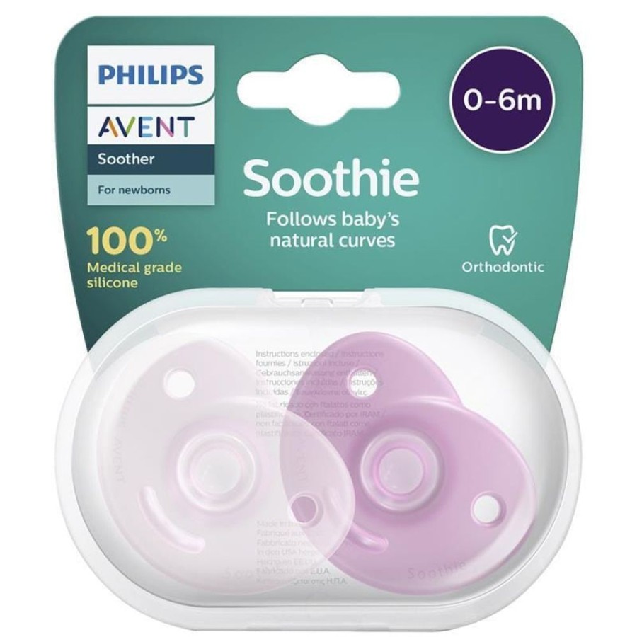 Shop Other Categories Avent Soothers & Dummies | Philips Avent Soothie 0-6 Months 2-Pack Pink