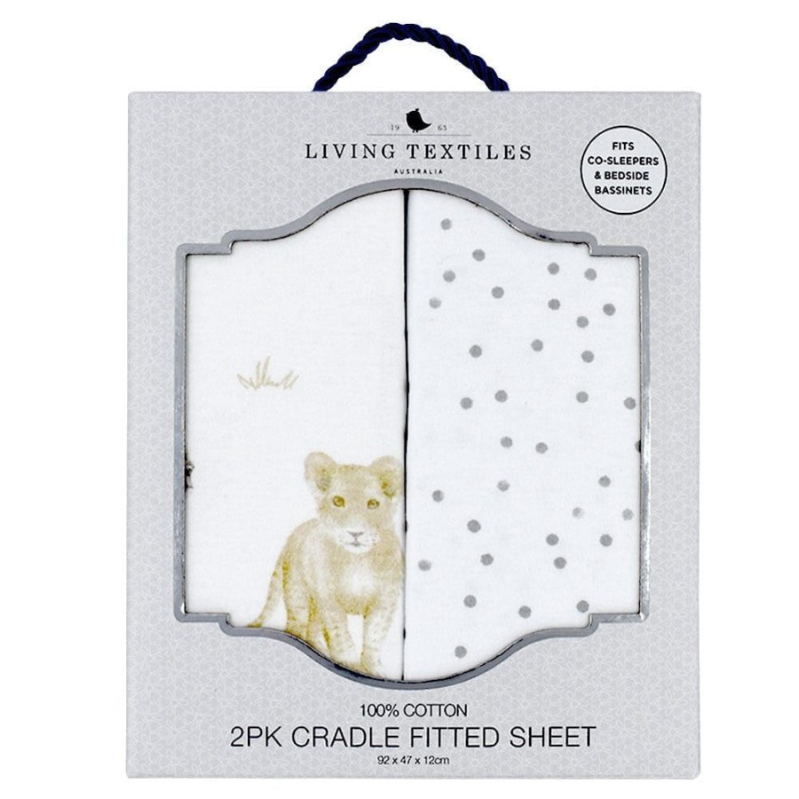 Shop Other Categories Living Textiles Bassinet & Cot Linen | Living Textiles 2-Pack Cradle/Co Sleeper Fitted Sheet Savanna Babies