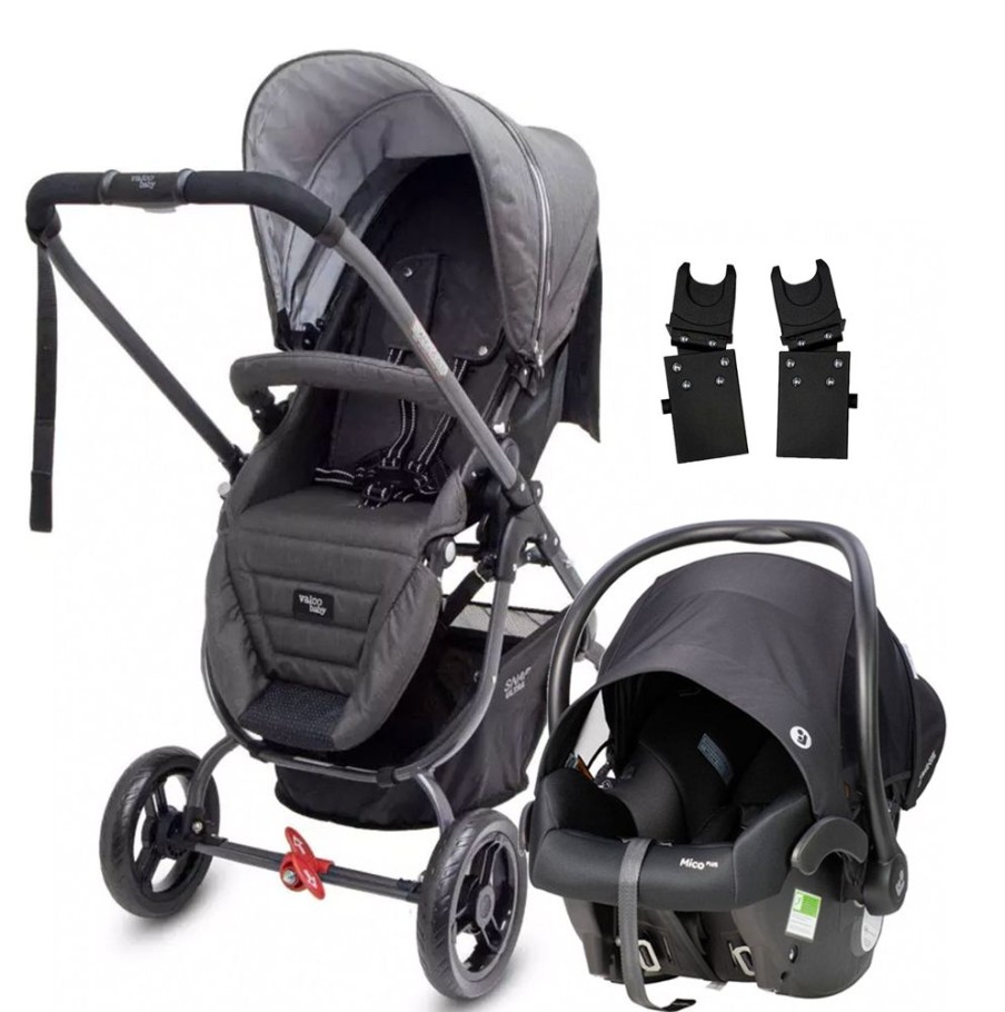 Prams & Strollers Valco Baby | Valco Baby Snap Ultra Tailor Made ( ) With Maxi Cosi Mico Isofix Capsule (Onyx) Charcoal