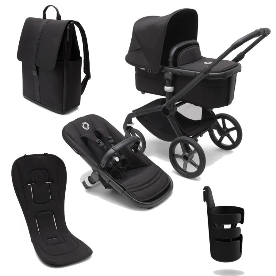 Prams & Strollers Bugaboo | Bugaboo Fox 5 Essential Pram Bundle Midnight Black