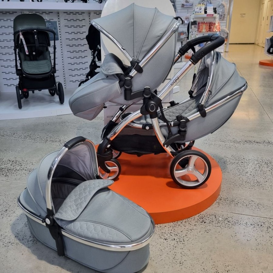 Prams & Strollers Babystyle Egg | Egg 2 Stroller + Carrycot + Tandem Seat + Tandem Adaptor ( ) - Ex Display Monument Grey