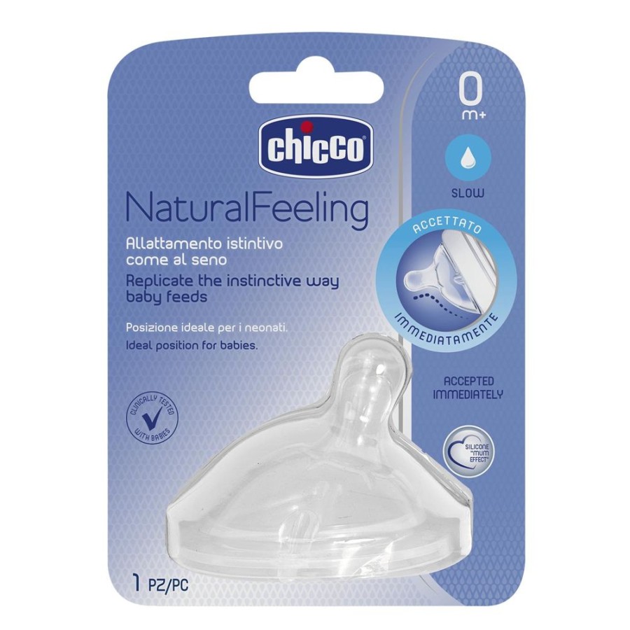 Shop Other Categories Chicco Newborn Feeding | Chicco Natural Teat 1 Pack 0M+ Slowflow