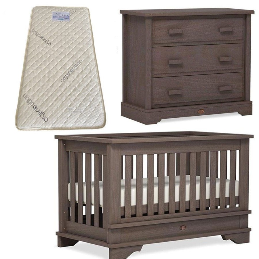 Nursery Furniture Boori | Boori Eton Convertible Plus Cot And Dresser + Bonnell Organic Mattress Mocha