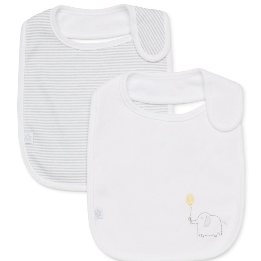 Shop Other Categories Marquise Baby Clothing & Gifts | Marquise 2 Pack Bibs One Sizw Elephant White