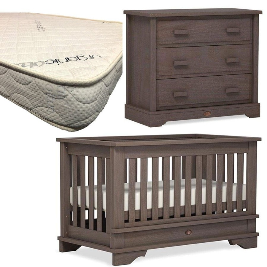 Nursery Furniture Boori | Boori Eton Convertible Plus Cot And Dresser + Micro Pocket Organic Mattress Mocha