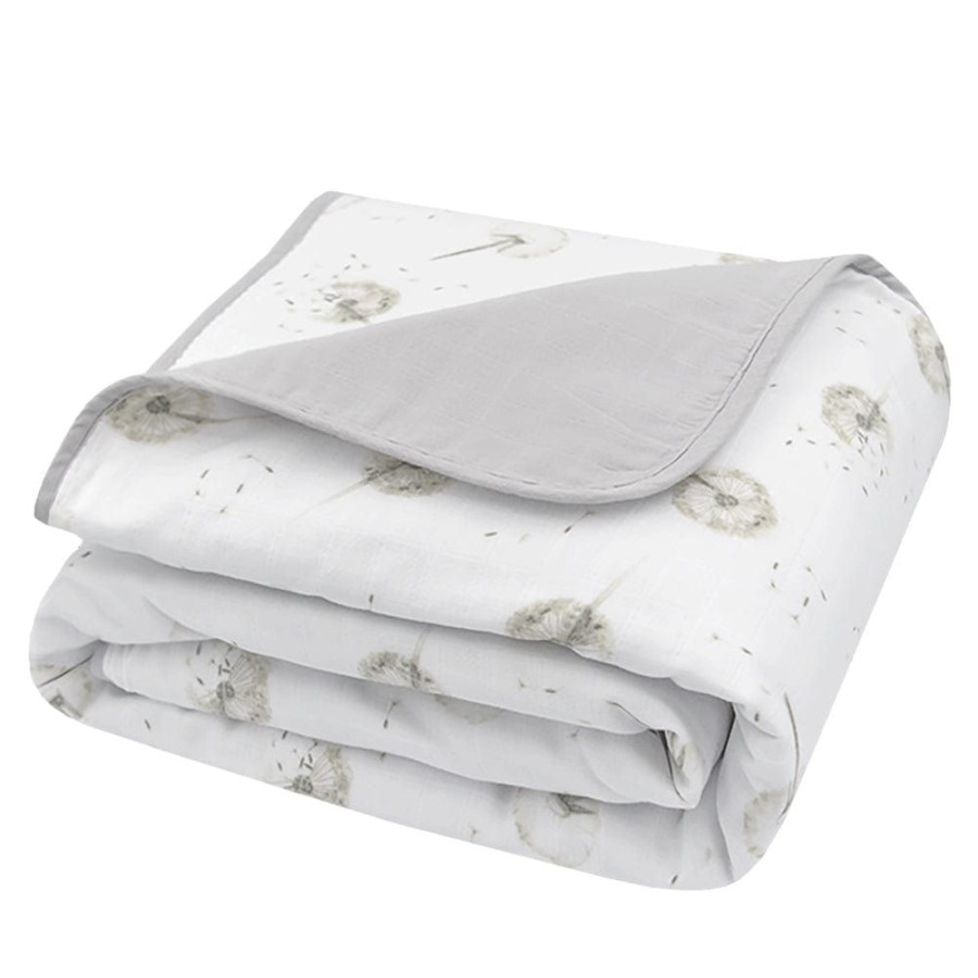 Shop Other Categories Living Textiles Bassinet & Cot Linen | Living Textiles Muslin Cot Blanket Dandelion/Grey