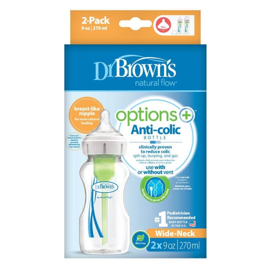 Shop Other Categories Dr Browns Newborn Feeding | Dr Browns Options+ Wide Neck 270Ml Feeding Bottle 2 Pack