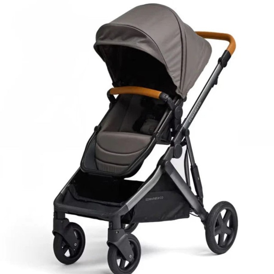 Prams & Strollers Edwards and Co | Edwards & Co Olive Pram (Special Edition ) + Free Second Seat Kit Valued At $299 Ochre Grey