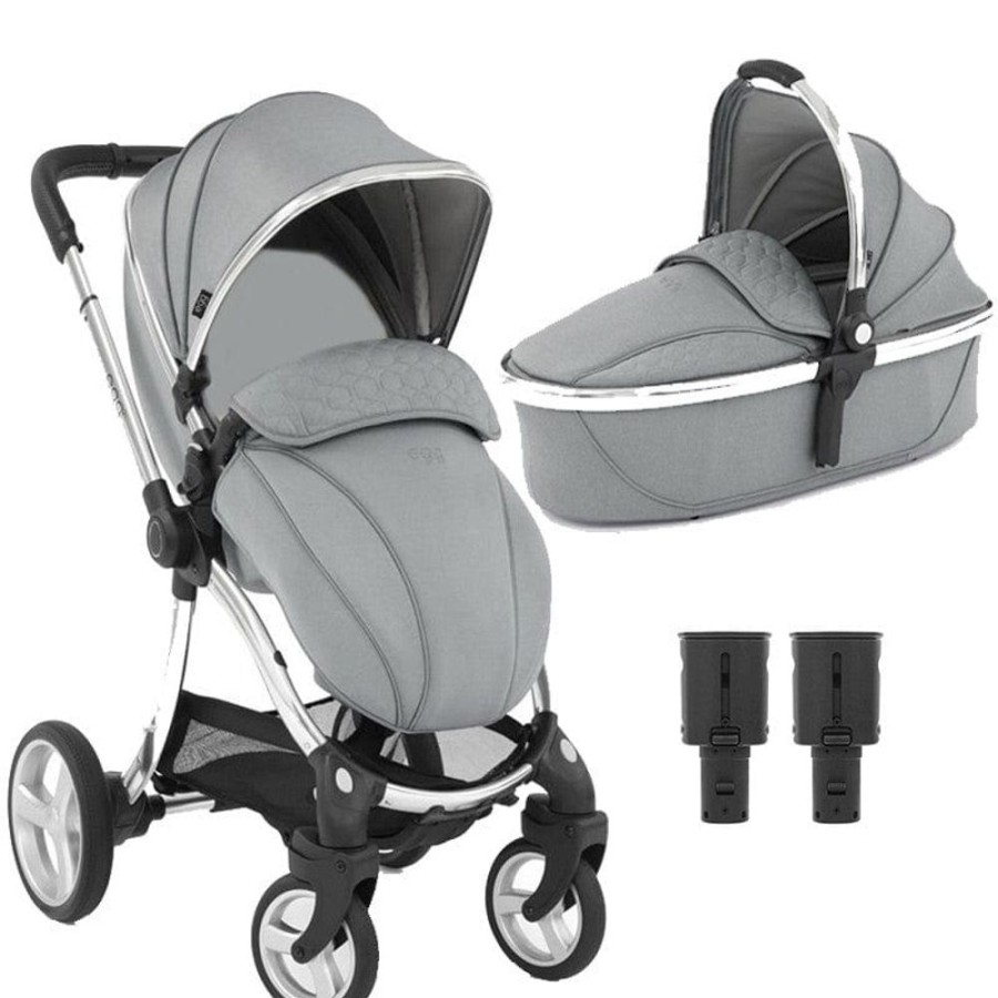 Prams & Strollers Babystyle Egg | Egg 2 Stroller ( ) With Carrycot Bassinet + Height Increaser Monument Grey