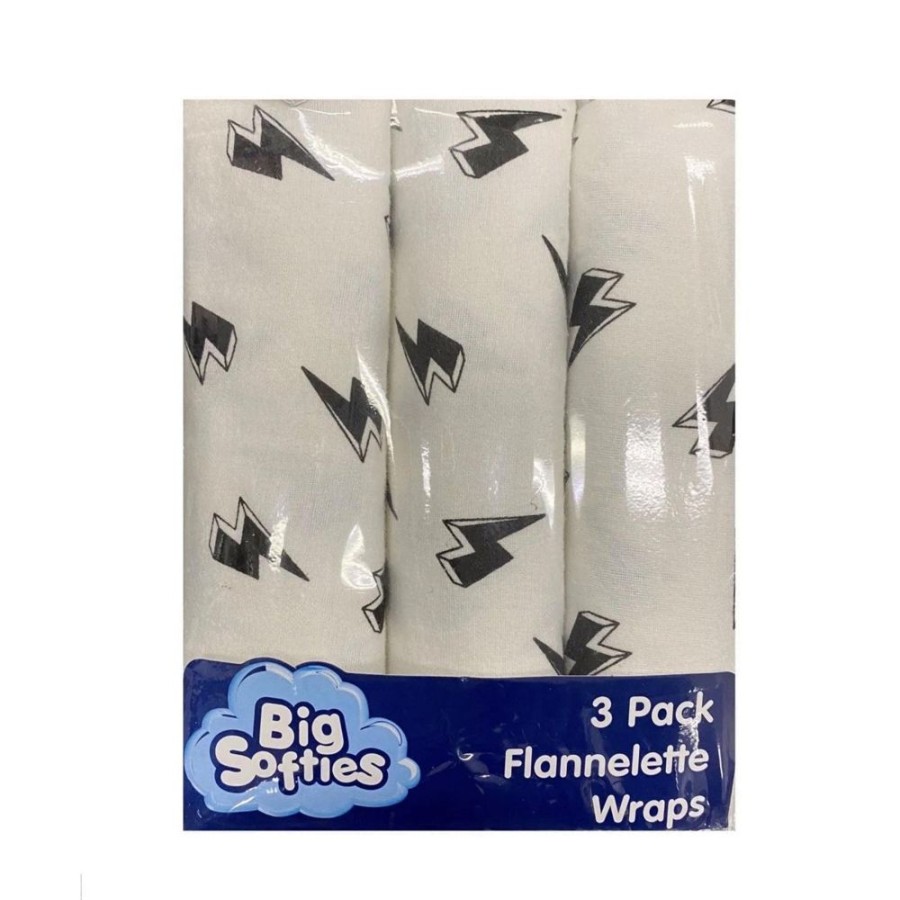 Shop Other Categories Big Softies Swaddles & Baby Wraps | Big Softies Flannel Wraps 2 Pack Lightning