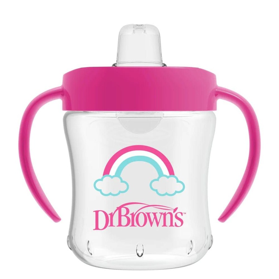 Shop Other Categories Dr Browns Feeding Accessories | Dr Browns 180Ml Soft Spout Cup With Handles 6 Months+ Pink