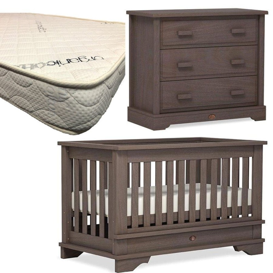 Nursery Furniture Boori | Boori Eton Convertible Plus Cot And Dresser + Micro Pocket Organic Mattress Mocha