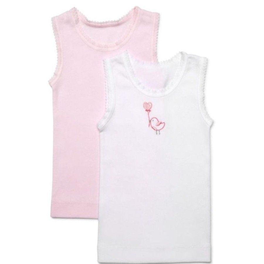 Shop Other Categories Marquise Baby Clothing & Gifts | Marquise 2 Pack Singlet 000 Birdy Pink