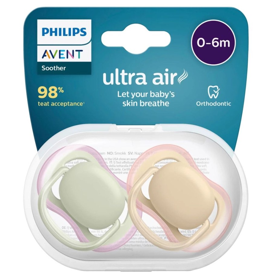 Shop Other Categories Avent Soothers & Dummies | Philips Avent Ultra Air Soother 0-6 Months 2-Pack Non Deco Mix Assorted