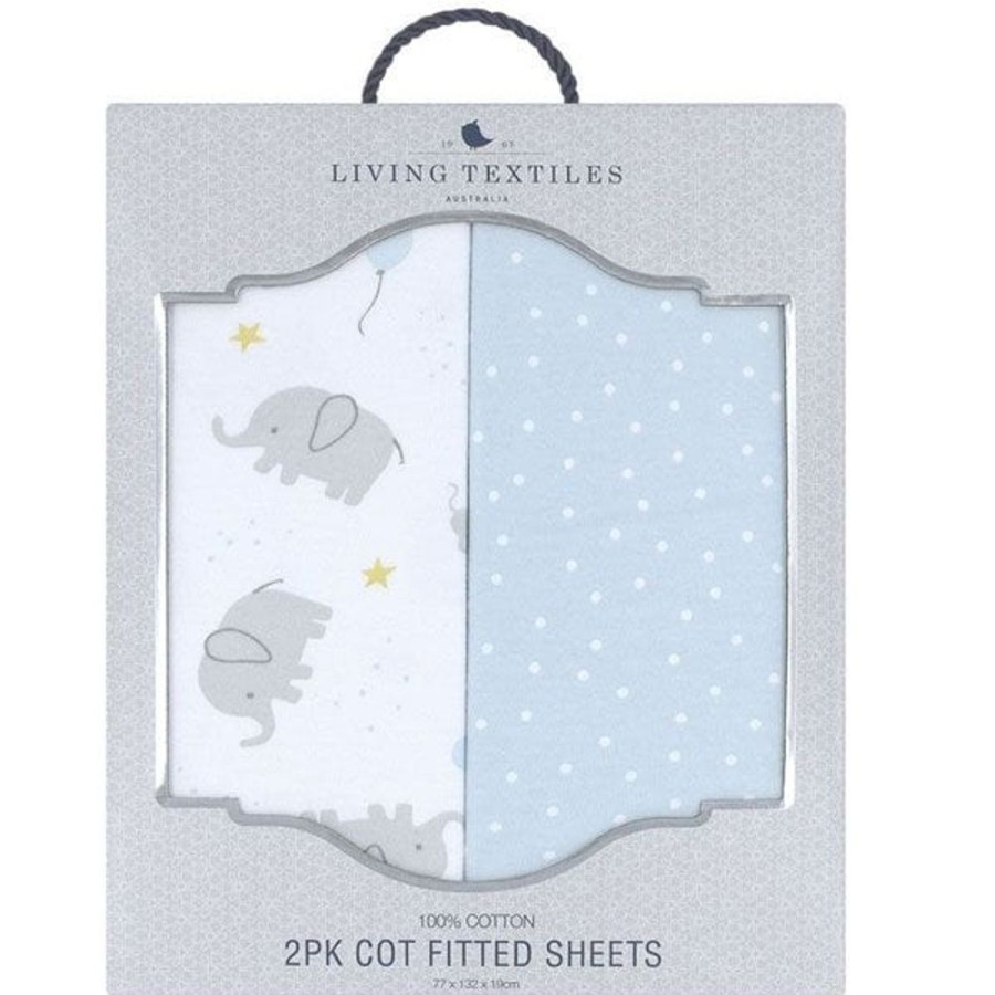 Shop Other Categories Living Textiles Bassinet & Cot Linen | Living Textiles 2-Pack Jersey Cot Fitted Sheet - Mason Mason/Confetti