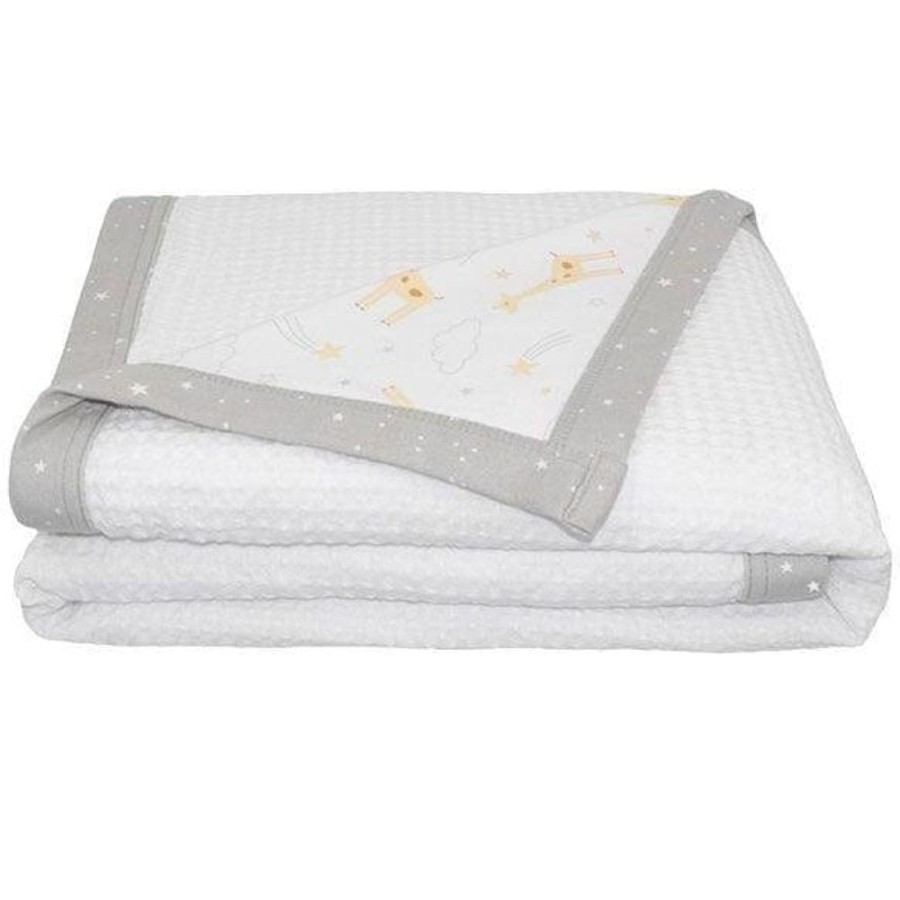 Shop Other Categories Living Textiles Bassinet & Cot Blankets | Living Textiles Cot Waffle Blanket - Noah Noah/Stars