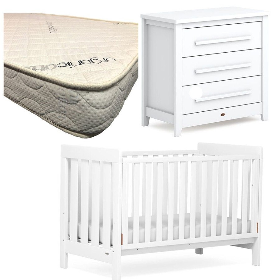 Nursery Furniture Boori | Boori Daintree Cot And Linear Chest Package + Micro Pocket Organic Mattress Barley