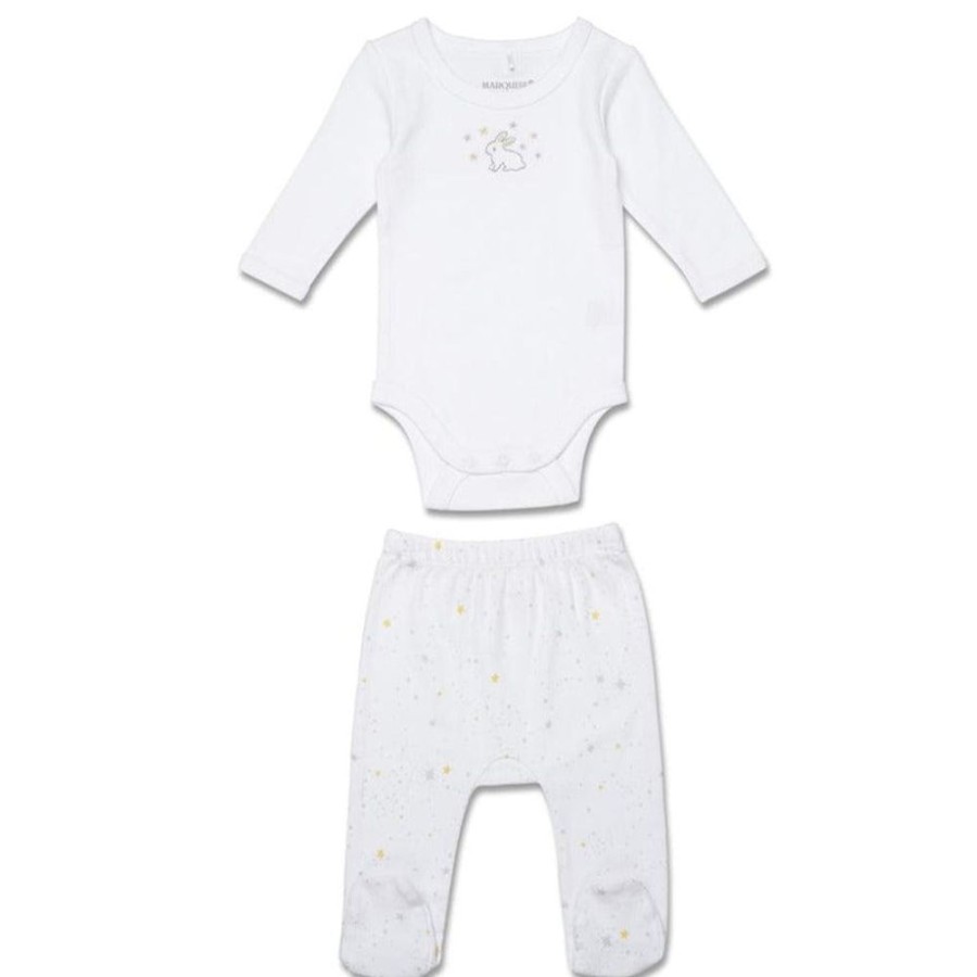 Shop Other Categories Marquise Baby Clothing & Gifts | Marquise 2 Piece Set Bodysuit & Leggings 00000 Grey/Yellow Star