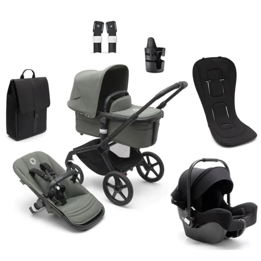 Prams & Strollers Bugaboo | Bugaboo Fox 5 Ultimate Newborn Bundle Forest Green