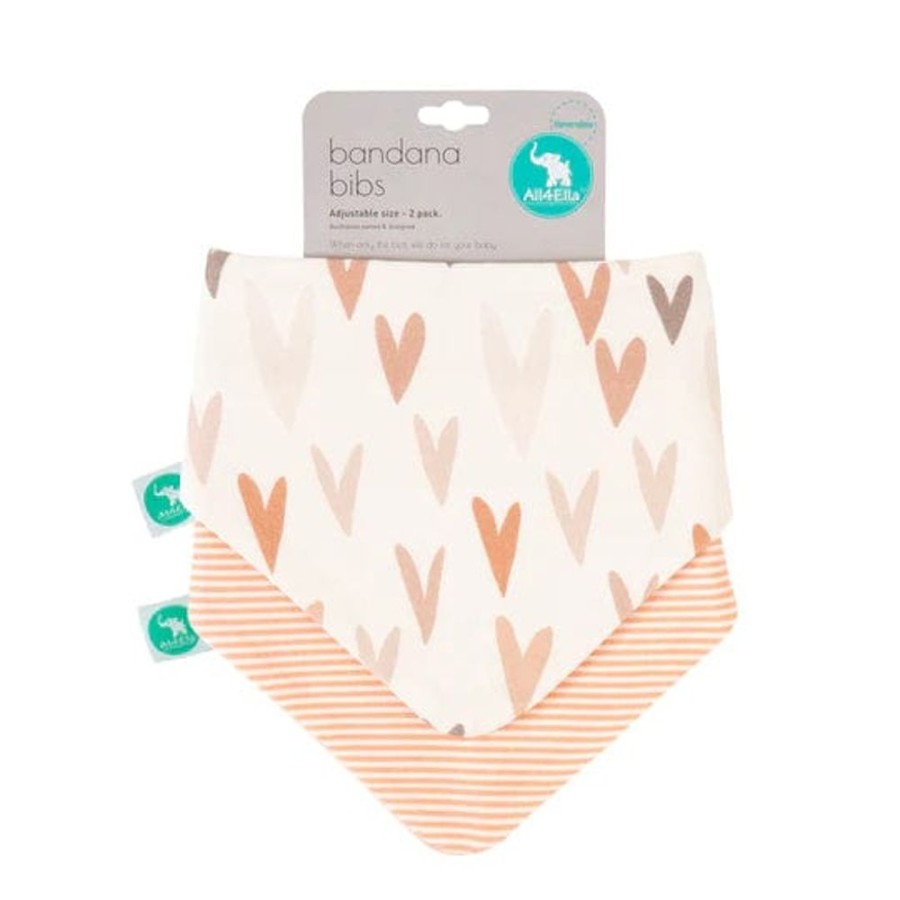 Shop Other Categories All4Ella Feeding Accessories | All4Ella Bandana Bibs 2Pk S Heart