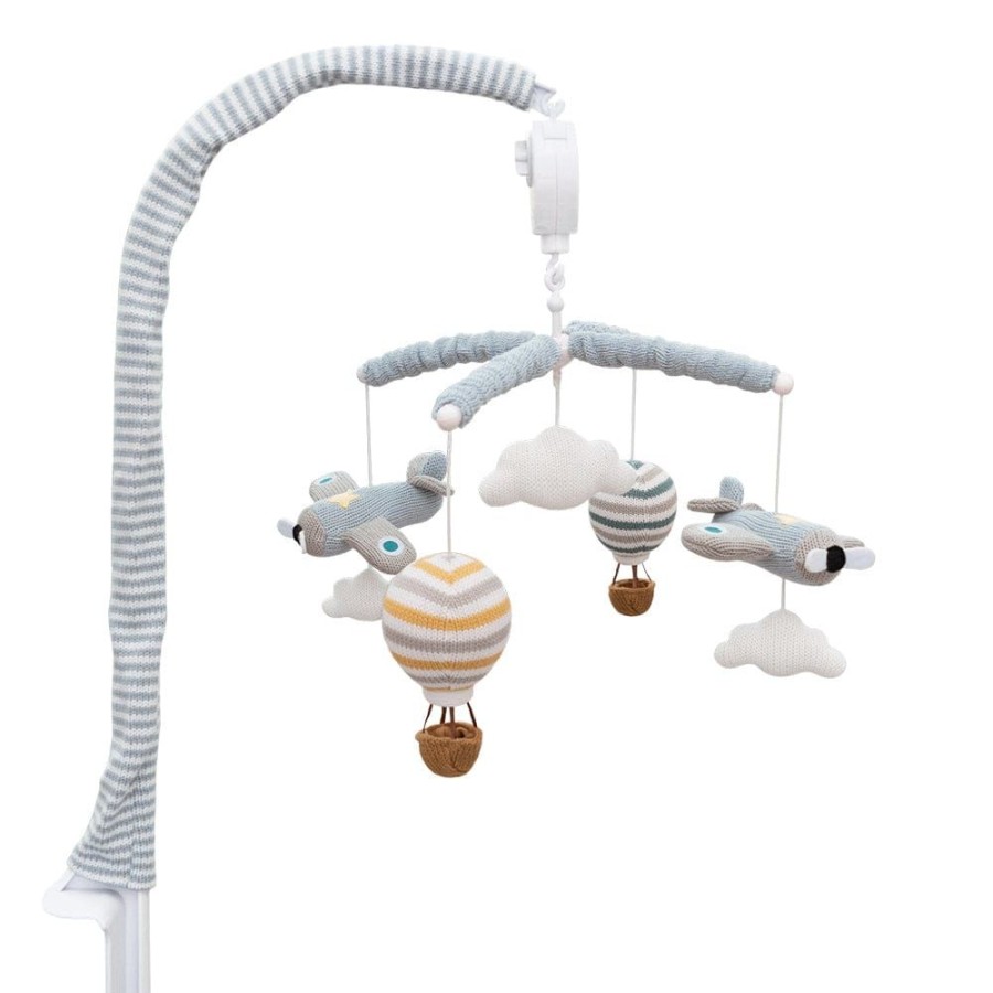 Shop Other Categories Living Textiles Cot Musical Mobiles | Living Textiles Cot Mobile - Up Up & Away Up Up And Away/Stripes