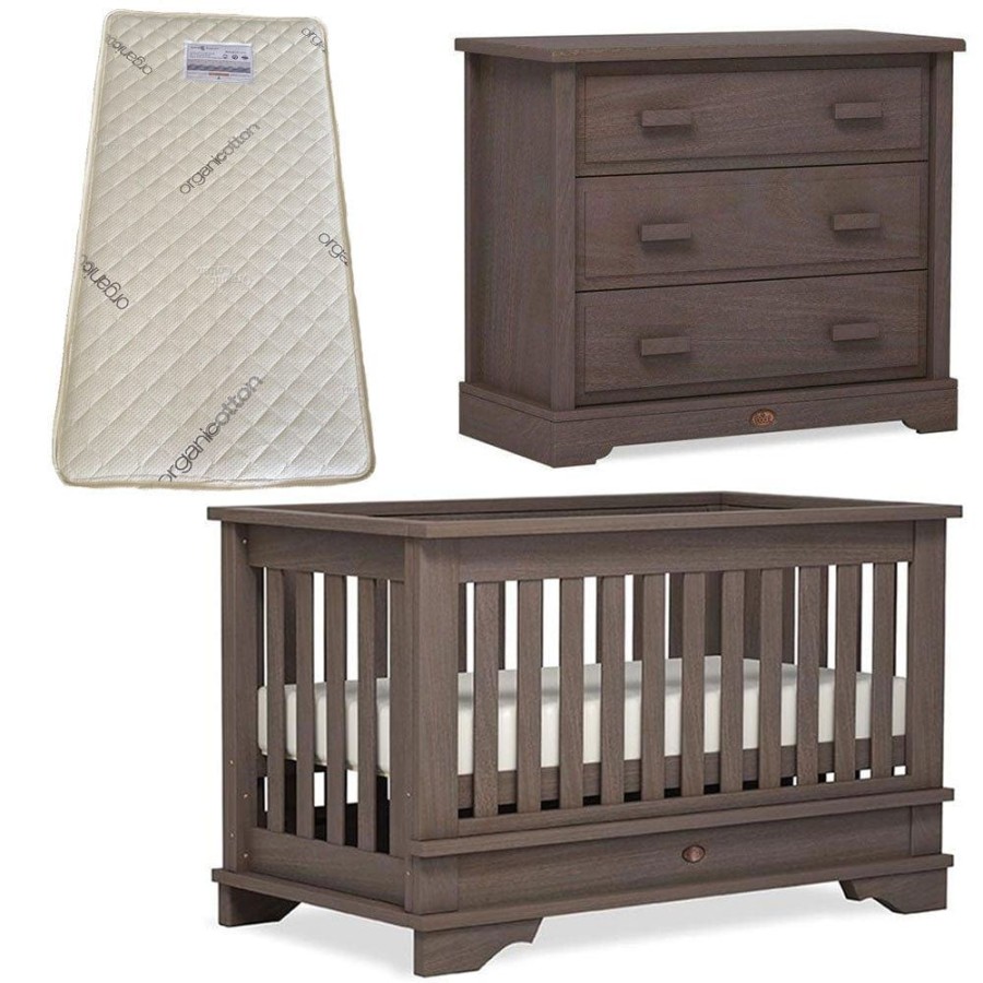 Nursery Furniture Boori | Boori Eton Convertible Plus Cot And Dresser + Bonnell Organic Latex Mattress Mocha