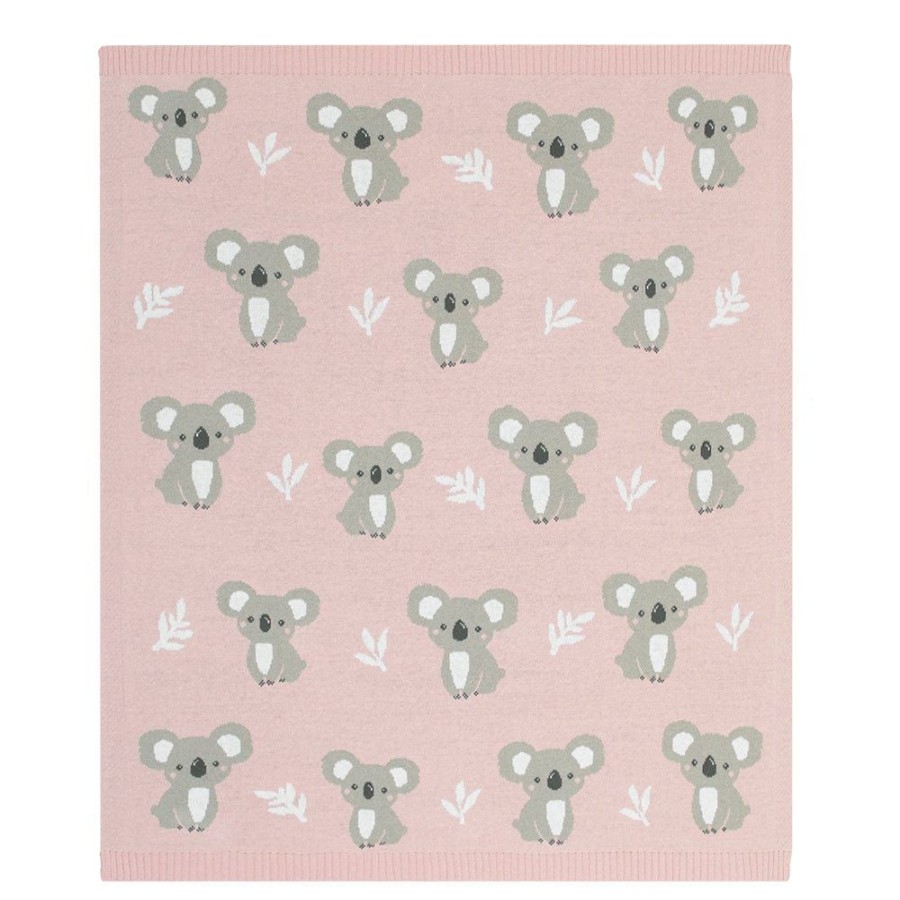 Shop Other Categories Living Textiles Bassinet & Cot Linen | Living Textiles Australiana Baby Blanket /Blush Koala