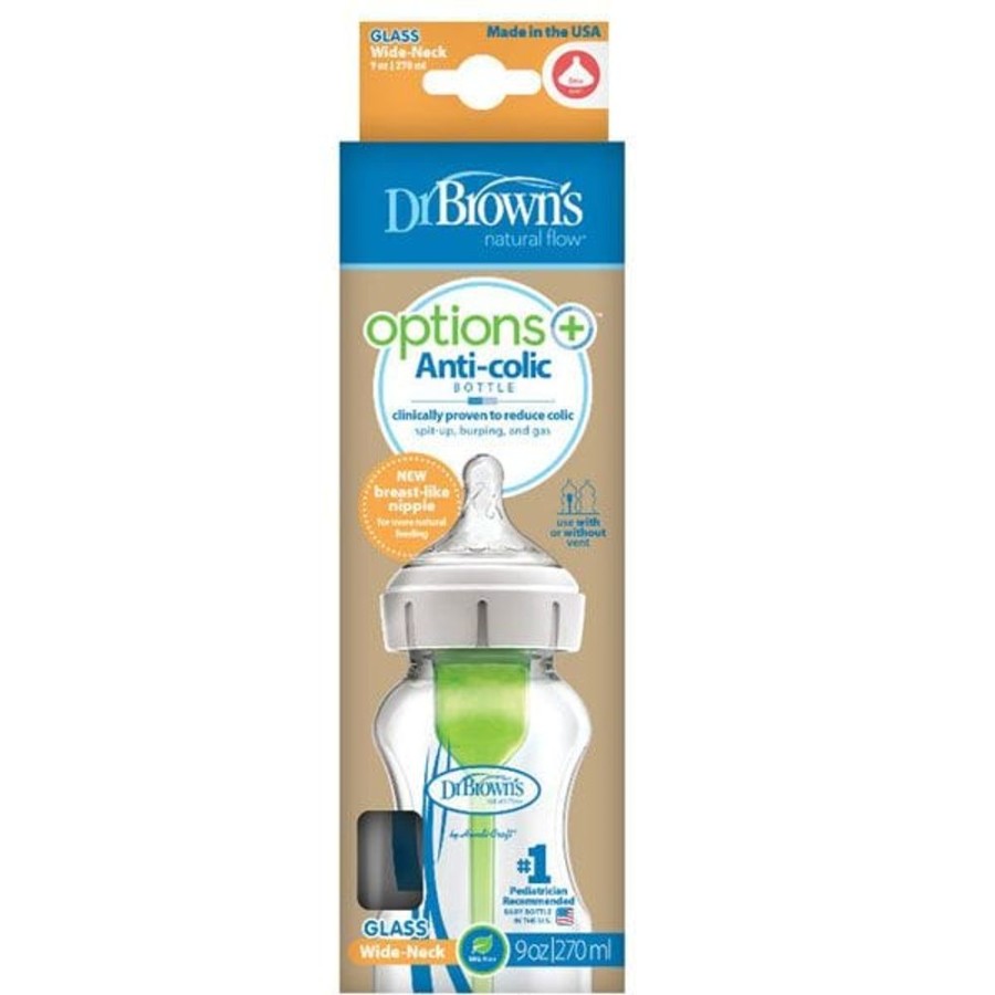 Shop Other Categories Dr Browns Newborn Feeding | Dr Browns Options+ Wide Neck 270Ml Glass Feeding Bottle