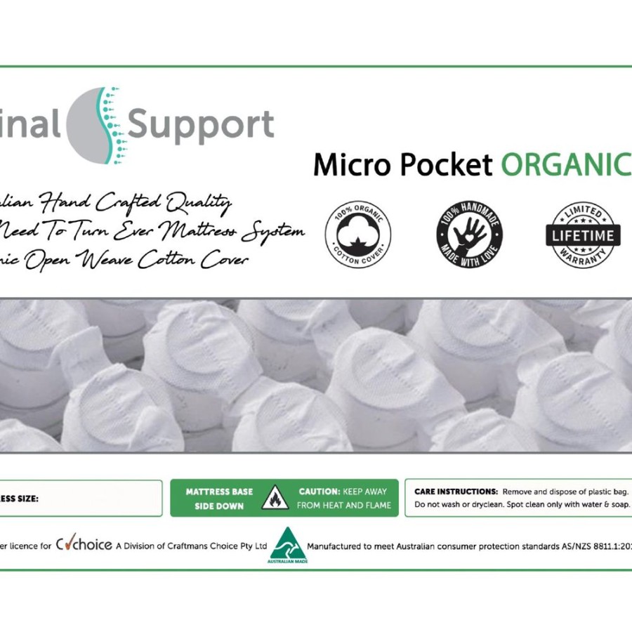 Nursery Furniture Spinal Support | Spinal Support Micro Pocket Organic Mattress 1300 X 690