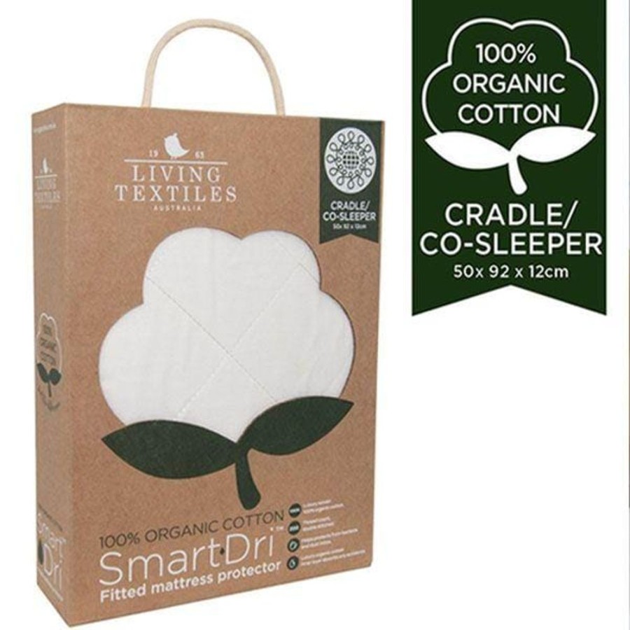 Shop Other Categories Living Textiles Bassinet & Cot Linen | Living Textiles Organic Smart-Dri Cradle/Co-Sleeper Mattress Protector