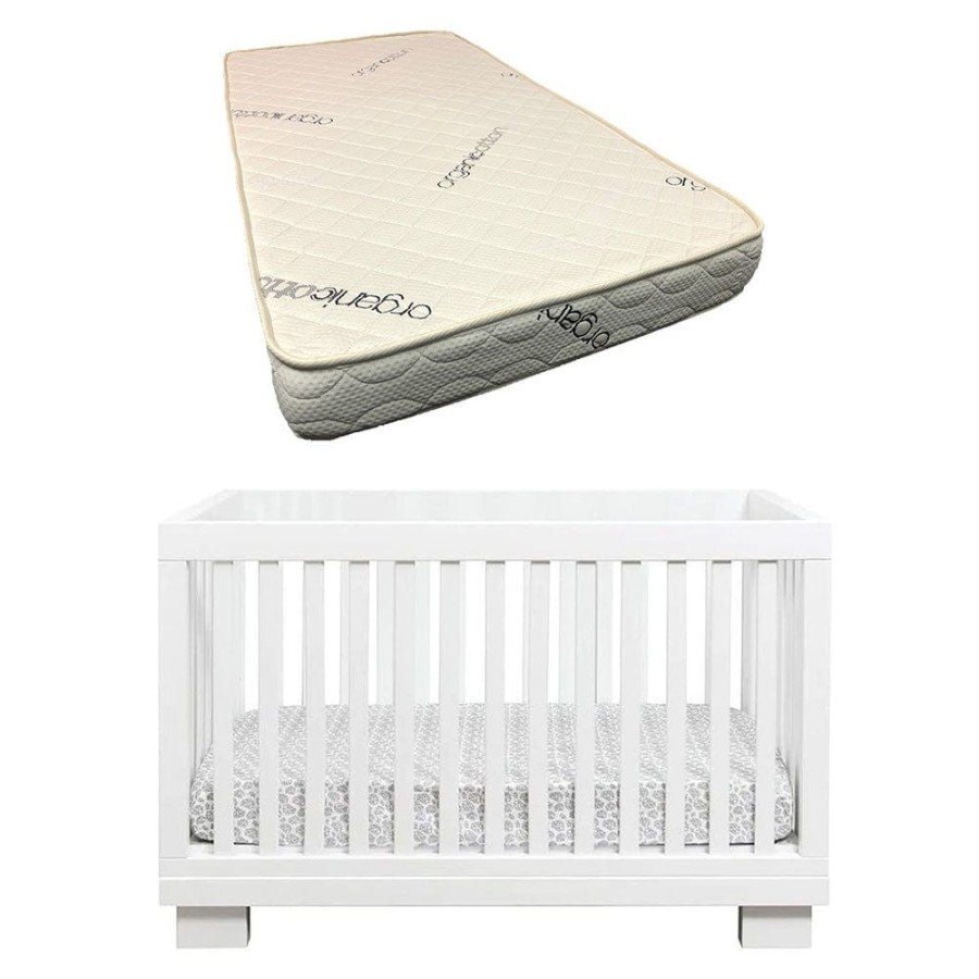 Nursery Furniture Cocoon | Cocoon Aston Cot With Micro Pocket Organic Mattress White